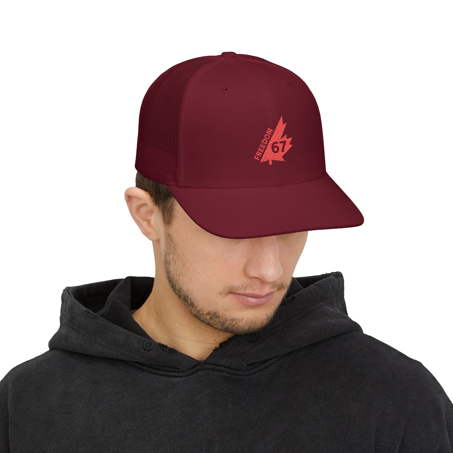 Freedom 67 Snapback Trucker Cap - Casual Summer Hat, Outdoor Adventure Gear, Gift for Him, Stylish Embroidered Cap, Trendy Men's Accessories