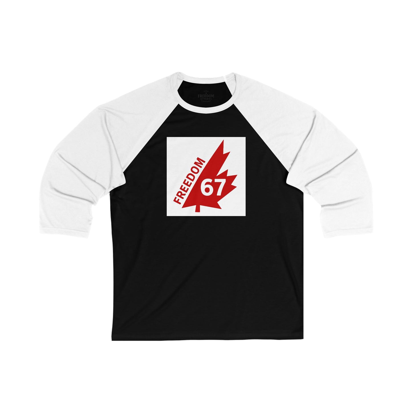 Unisex 3/4 Sleeve Baseball Tee - Freedom 67, Casual Sportswear for Celebrating Independence