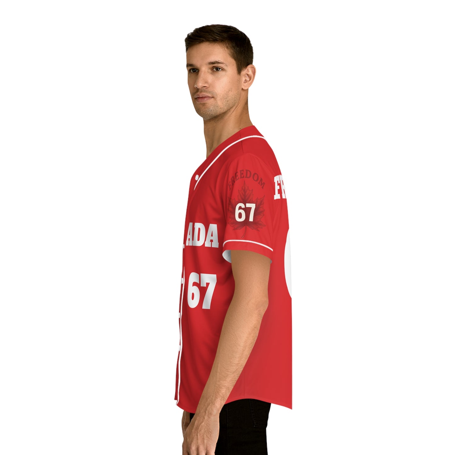 Men's Red Baseball Canada Jersey - Freedom 67