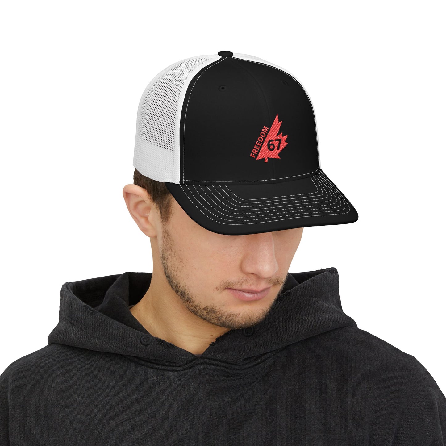 Freedom 67 Snapback Trucker Cap - Casual Summer Hat, Outdoor Adventure Gear, Gift for Him, Stylish Embroidered Cap, Trendy Men's Accessories