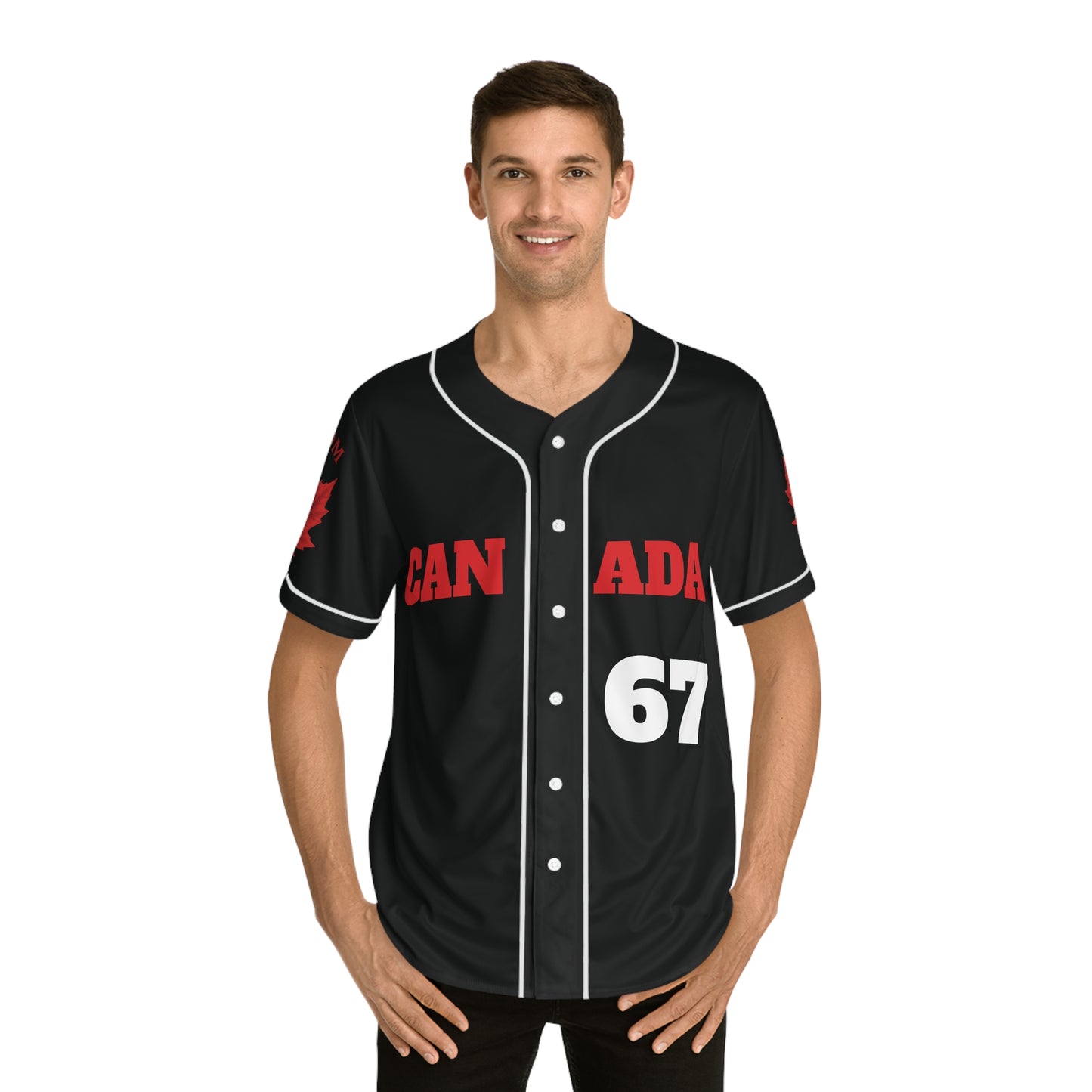 Men's Black Baseball Canada Jersey - Freedom 67