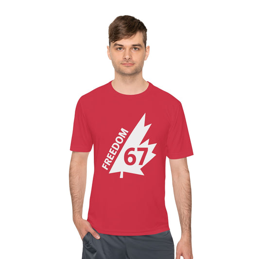 Freedom 67 Unisex Moisture Wicking Tee | Sports Apparel, Fitness Gear, Workout Shirt, Summer Essentials, Canada Pride