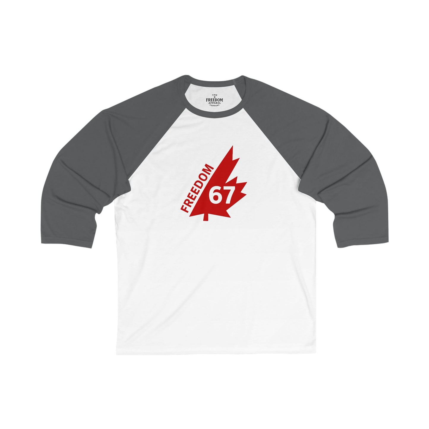 Unisex 3/4 Sleeve Baseball Tee - Freedom 67, Casual Sportswear for Celebrating Independence