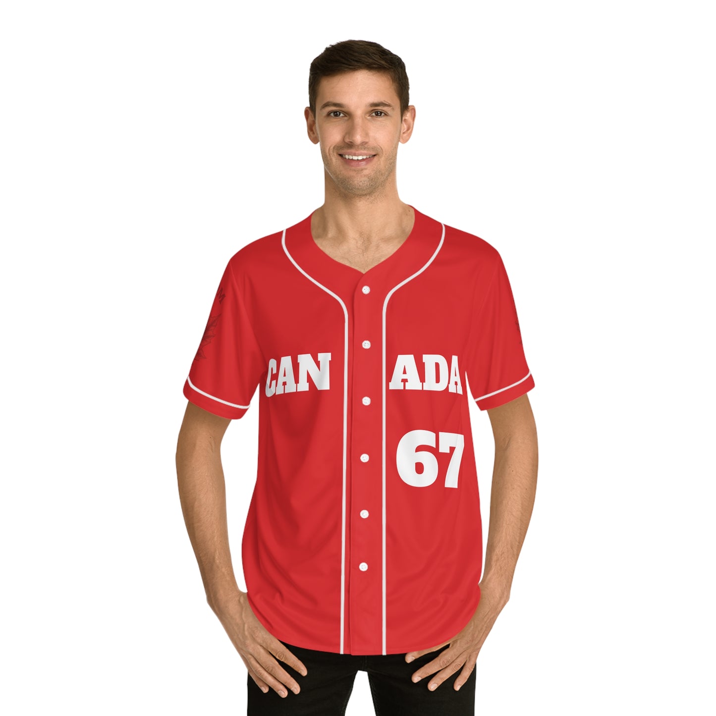 Men's Red Baseball Canada Jersey - Freedom 67