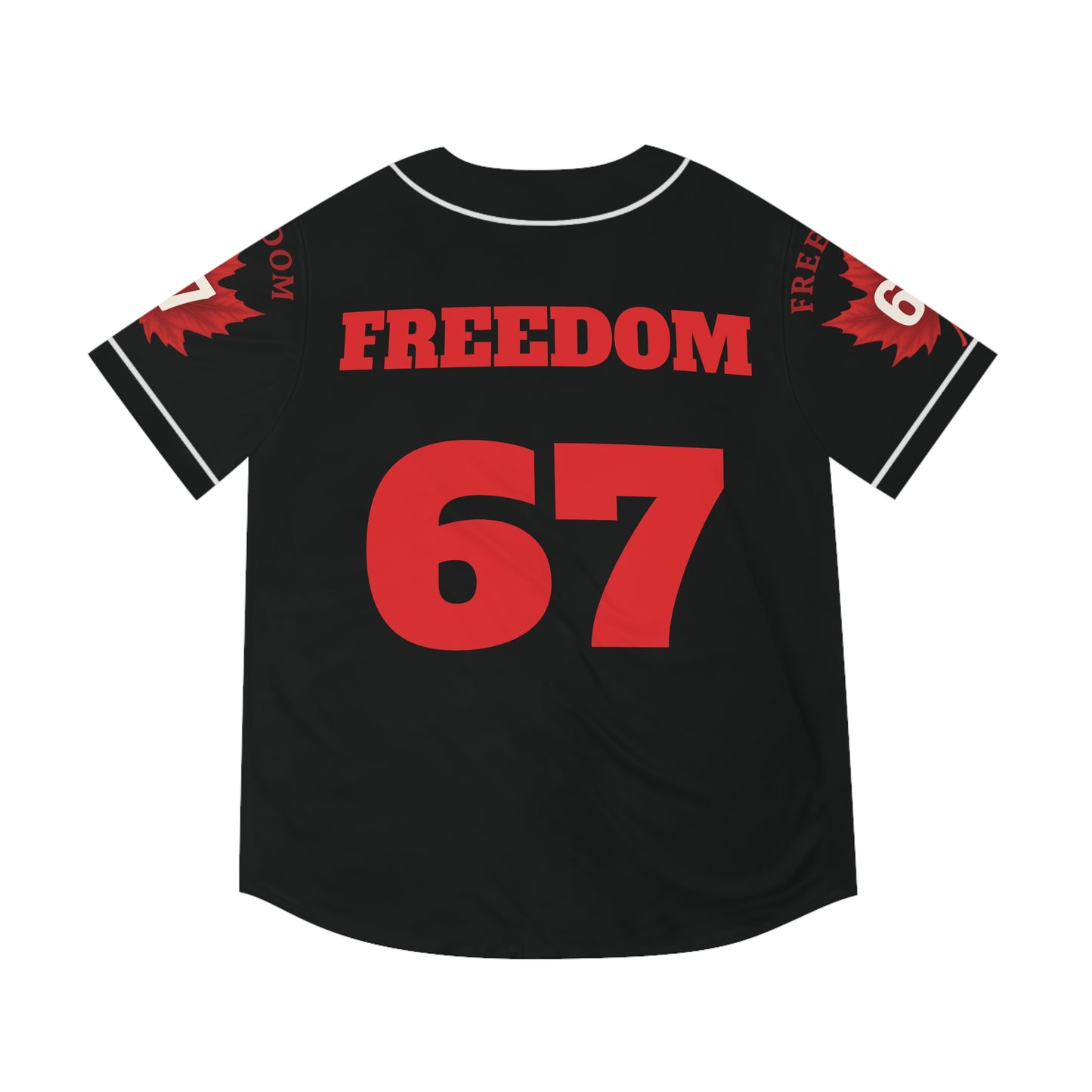 Men's Black Baseball Canada Jersey - Freedom 67