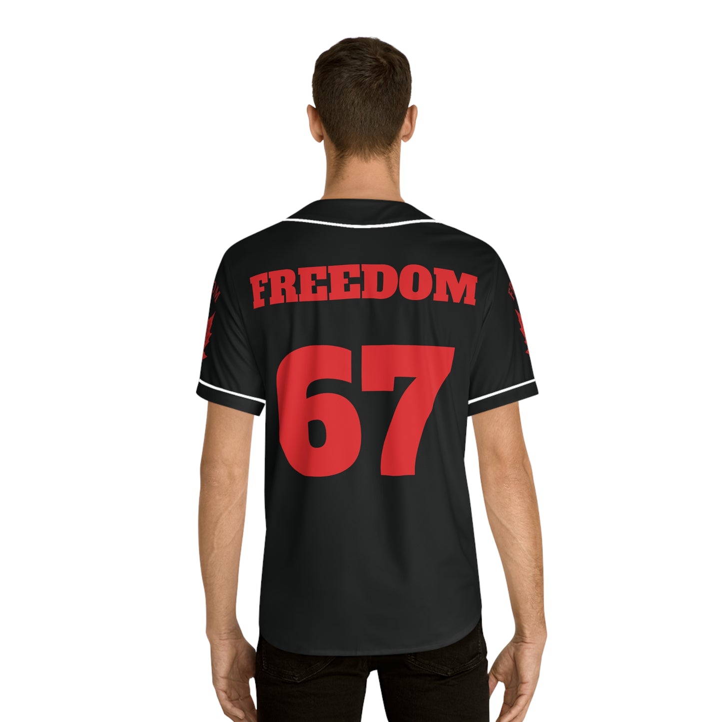 Men's Black Baseball Canada Jersey - Freedom 67