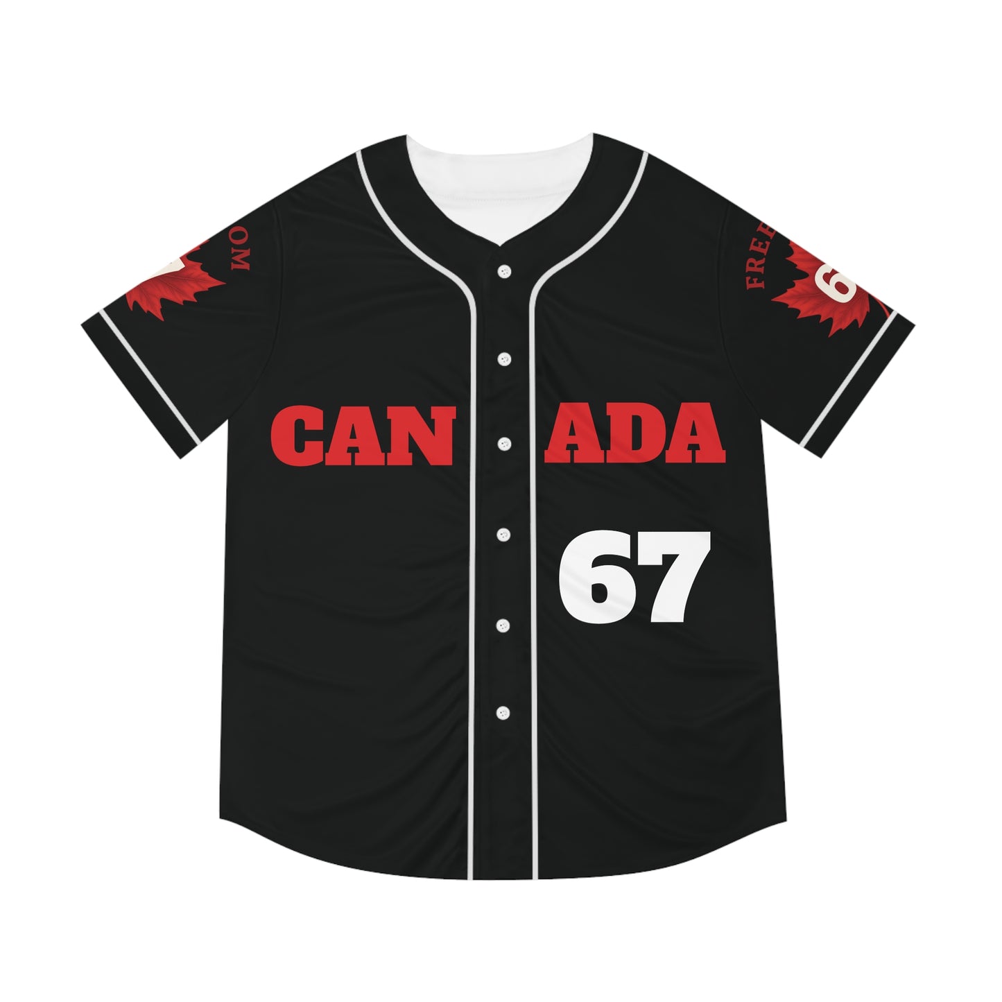 Men's Black Baseball Canada Jersey - Freedom 67