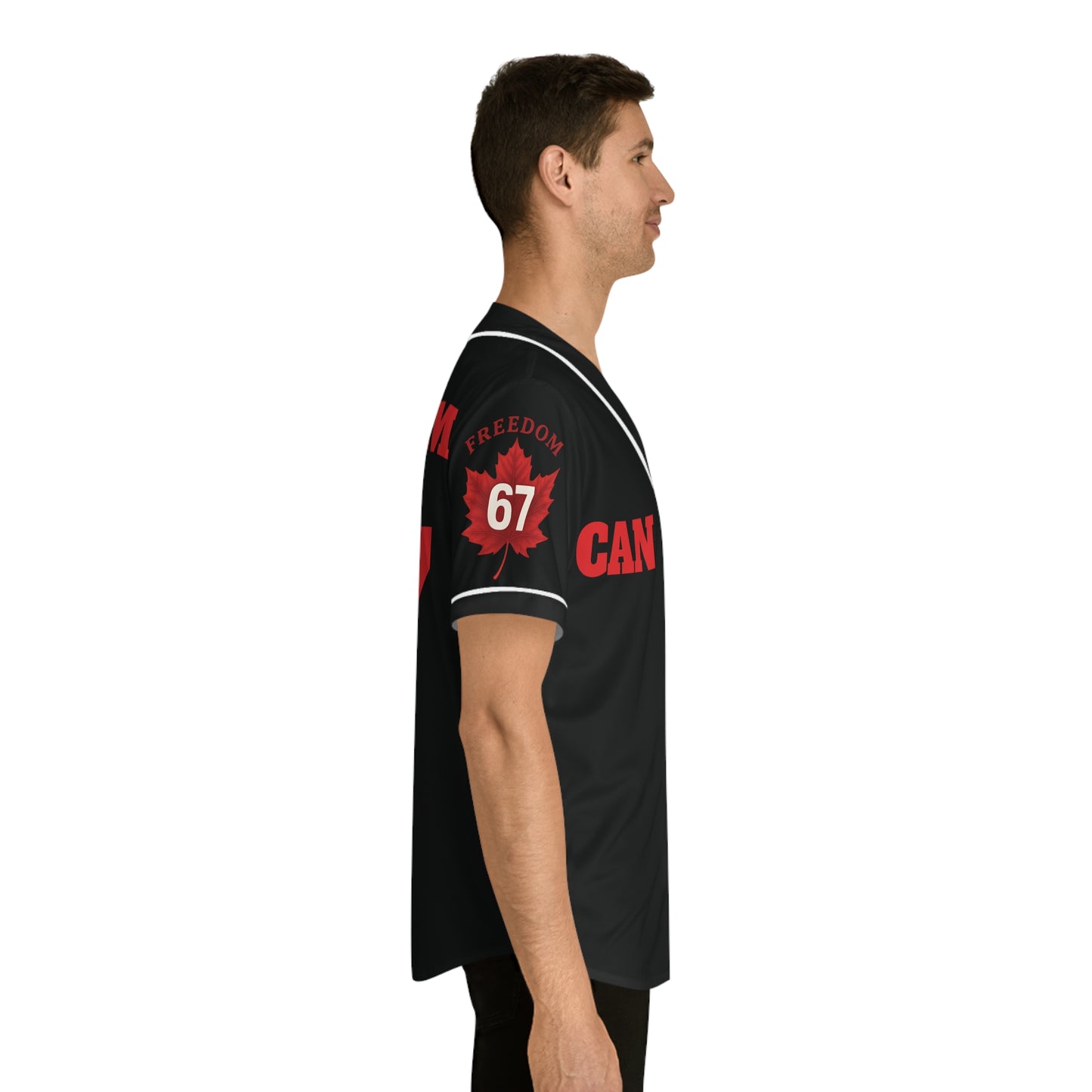 Men's Black Baseball Canada Jersey - Freedom 67